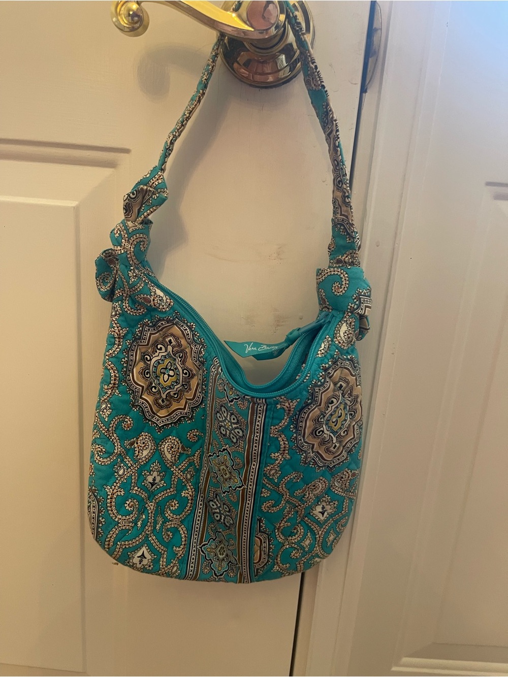 Vera Bradley Turquoise Paisley Knotted-strap Shoulder Bag